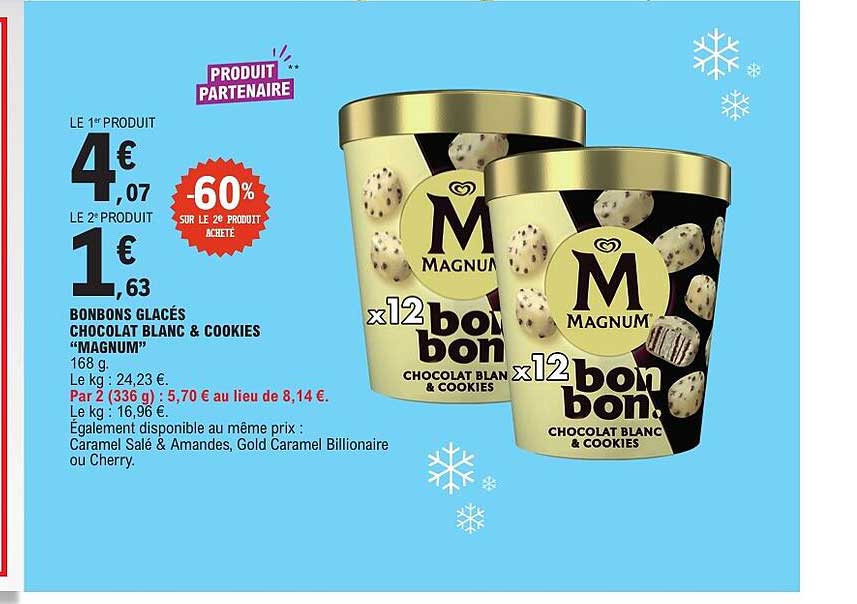 BONBONS GLACÉS CHOCOLAT BLANC & COOKIES "MAGNUM"