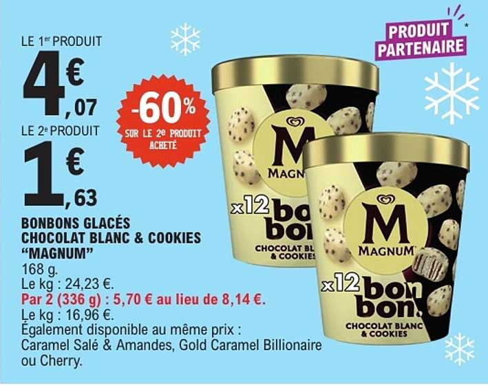 BONBONS GLACÉS CHOCOLAT BLANC & COOKIES “MAGNUM”