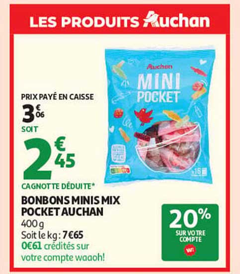 BONBONS MINIS MIX POCKET AUCHAN