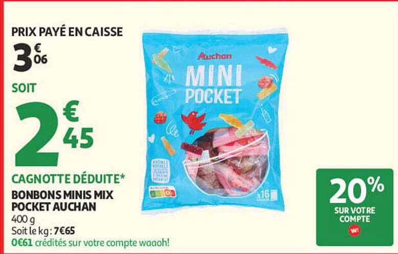 BONBONS MINIS MIX POCKET AUCHAN