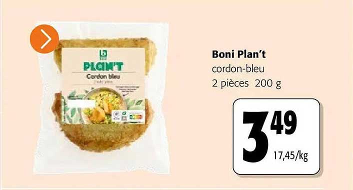 Boni Plan’t cordon-bleu 2 pièces 200 g