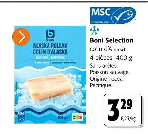 Boni Selection colin d’Alaska 4 pièces 400 g