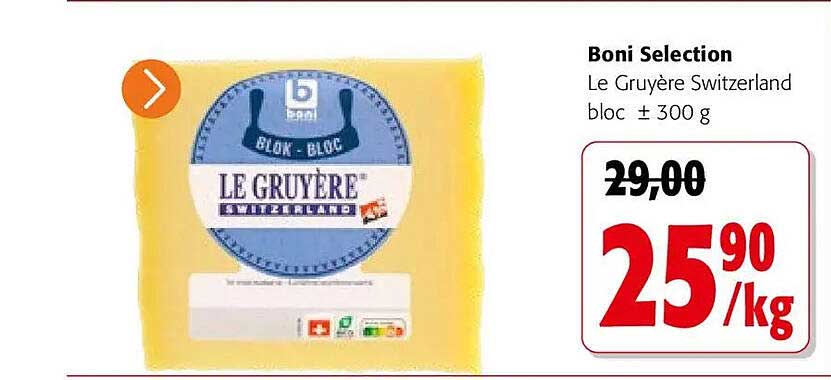 Boni Selection Le Gruyère Switzerland bloc ± 300 g