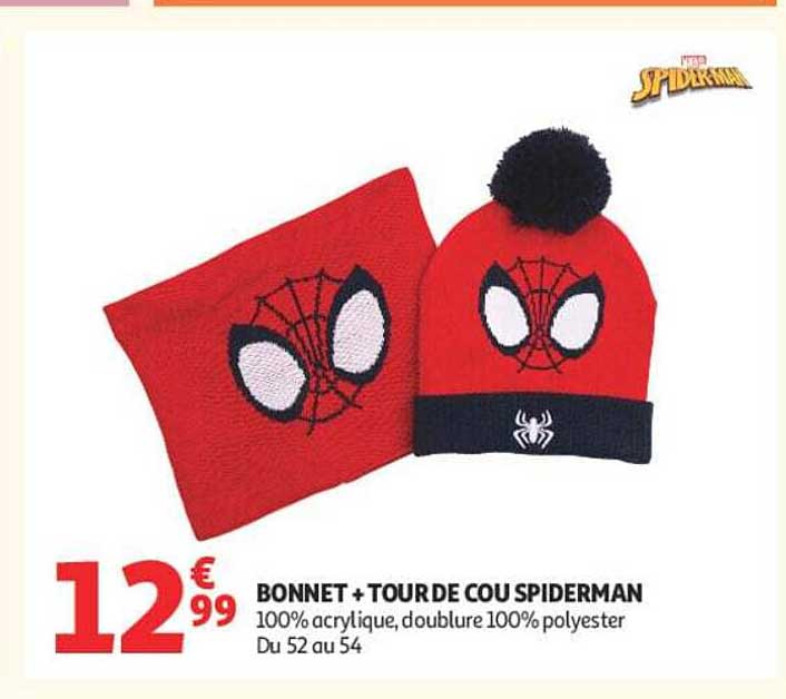 BONNET + TOUR DE COU SPIDERMAN