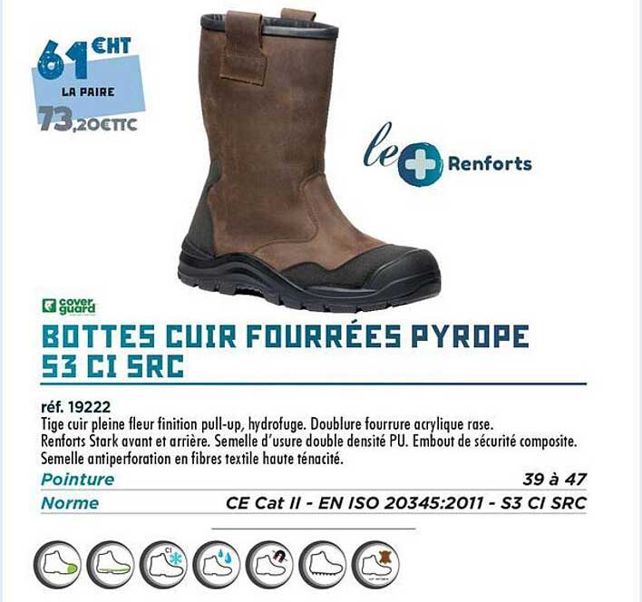 BOTTES CUIR FOURRÉES PYROPE S3 CI SRC