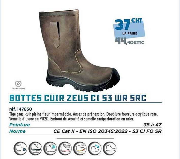 BOTTES CUIR ZEUS CI S3 WR SRC