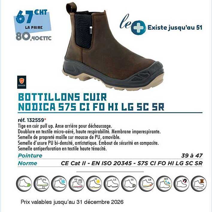 Bottillons cuir Nodica S75 CI FO HI LG SC SR