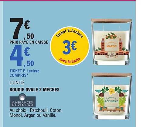 BOUGIE OVALE 2 MÈCHES