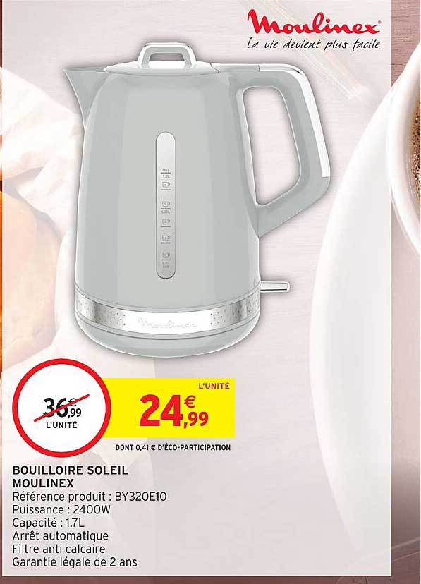 BOUILLOIRE SOLEIL MOULINEX