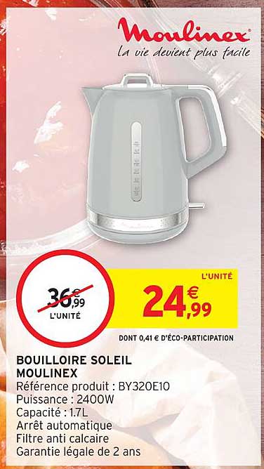 BOUILLOIRE SOLEIL MOULINEX