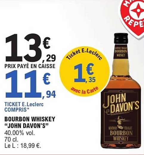 BOURBON WHISKEY "JOHN DAVON'S"