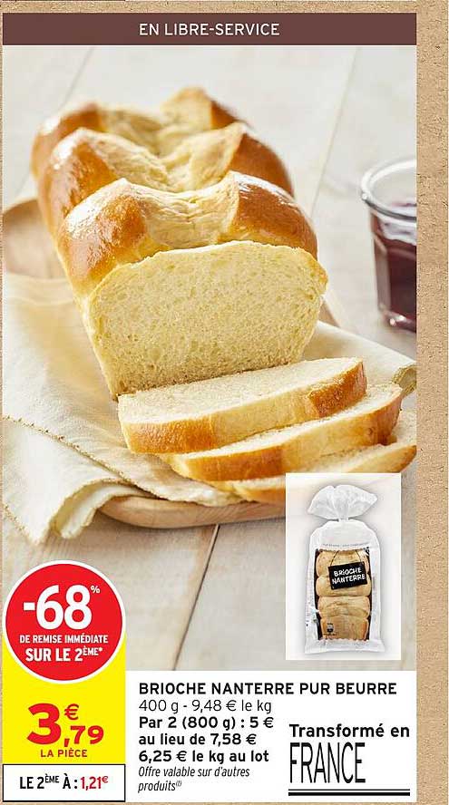 BRIOCHE NANTERRE PUR BEURRE