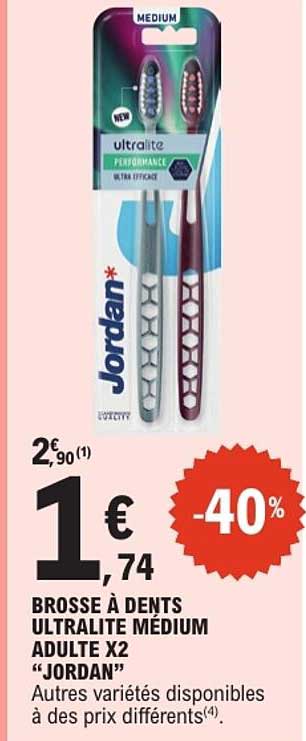 BROSSE À DENTS ULTRALITE MÉDIUM ADULTE X2 “JORDAN”