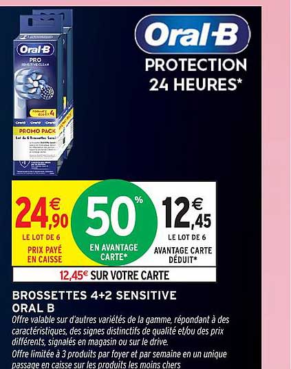 BROSSETTES 4+2 SENSITIVE ORAL B