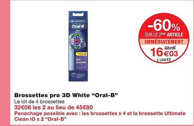 Brossettes pro 3D White “Oral-B”