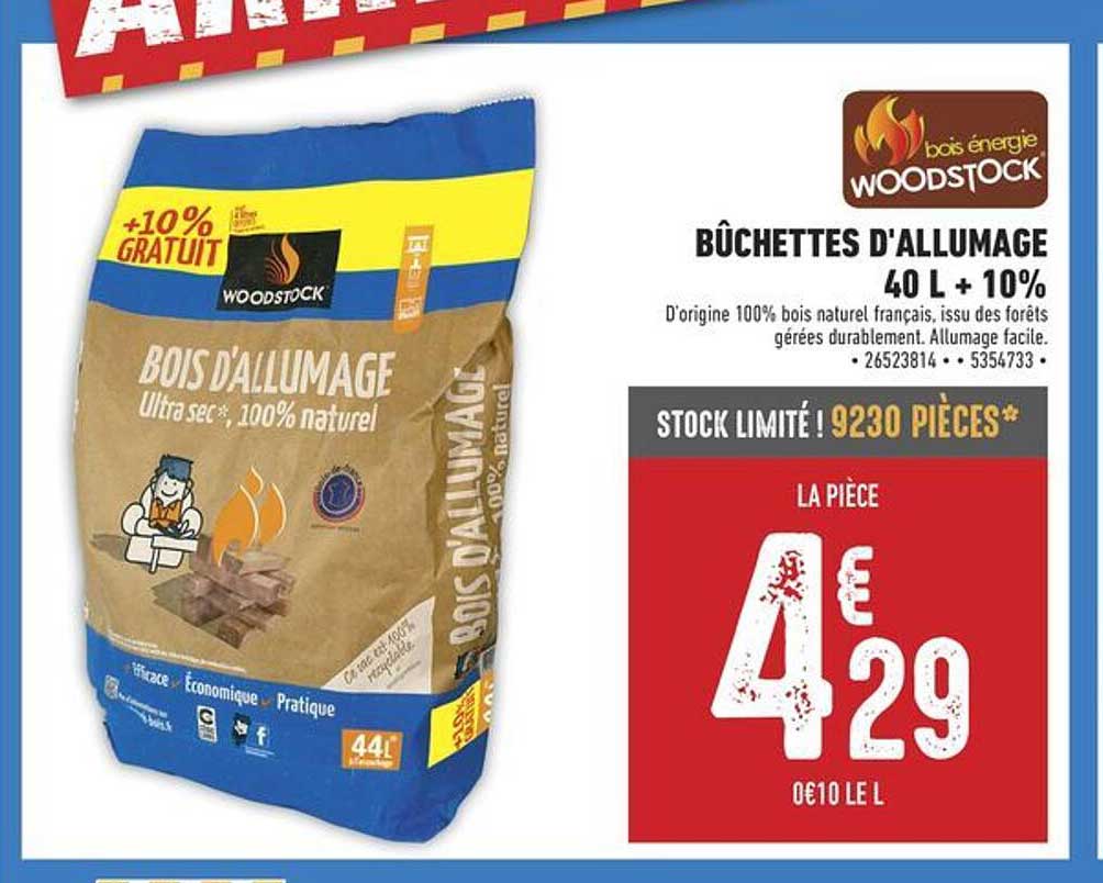 Bûchettes d’allumage 40 L + 10%