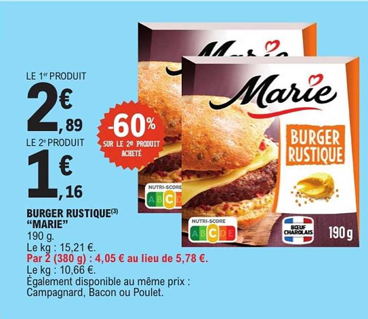 BURGER RUSTIQUE “MARIE”