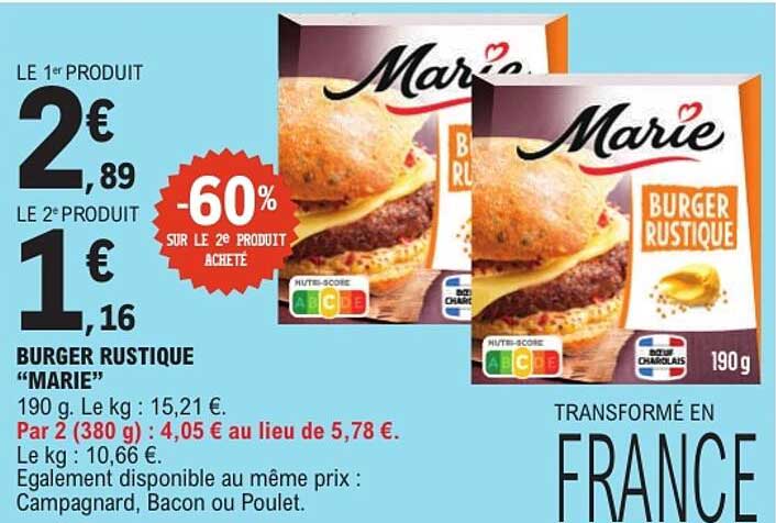 BURGER RUSTIQUE “MARIE”