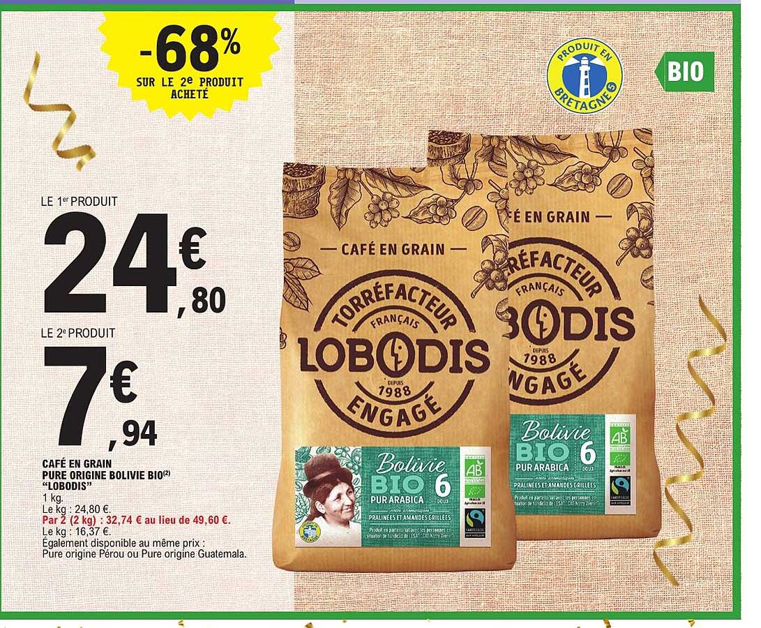 CAFÉ EN GRAIN PURE ORIGINE BOLIVIE BIO “LOBODIS”