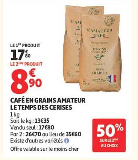 CAFÉ EN GRAINS AMATEUR LE TEMPS DES CERISES