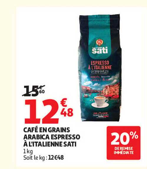 CAFÉ EN GRAINS ARABICA ESPRESSO À L'ITALIENNE SATI