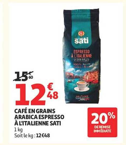 CAFÉ EN GRAINS ARABICA ESPRESSO À L'ITALIENNE SATI