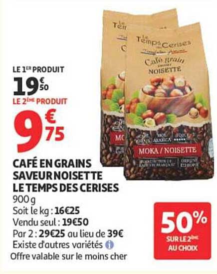 CAFÉ EN GRAINS SAVEUR NOISETTE LE TEMPS DES CERISES