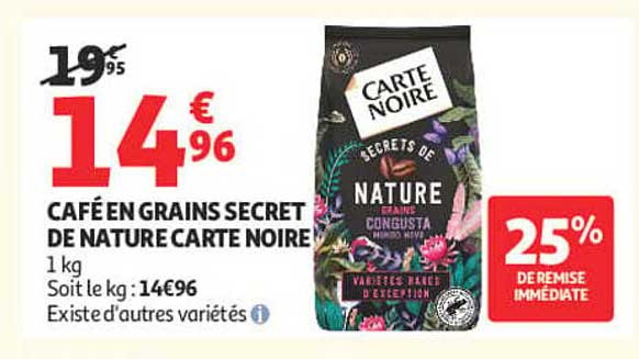 CAFÉ EN GRAINS SECRET DE NATURE CARTE NOIRE