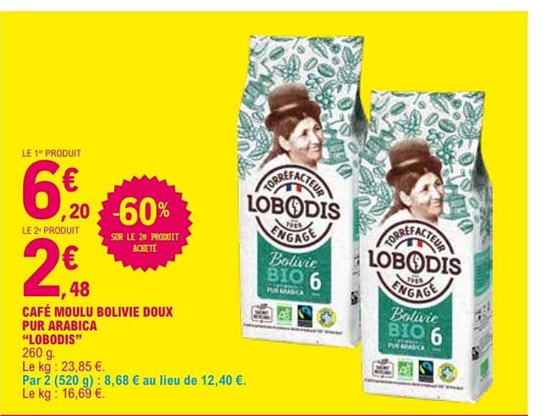 CAFÉ MOULU BOLIVIE DOUX PUR ARABICA “LOBODIS”