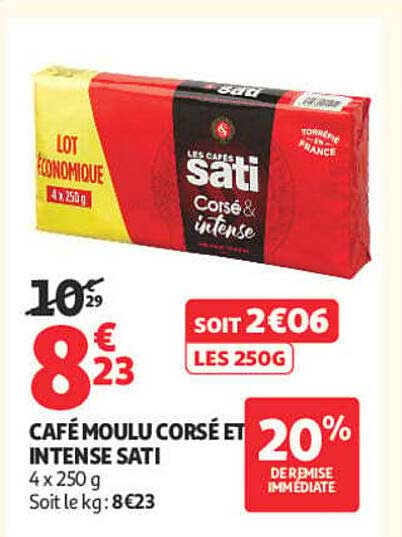 CAFÉ MOULU CORSÉ ET INTENSE SATI
