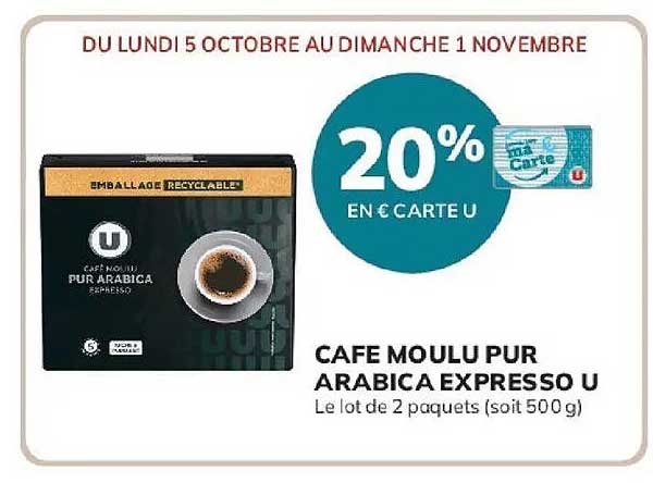 CAFE MOULU PUR ARABICA EXPRESSO U