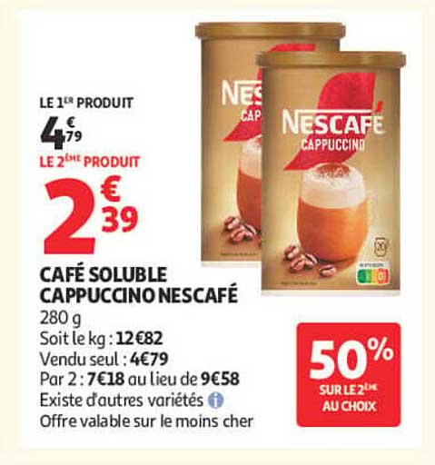 CAFÉ SOLUBLE CAPPUCCINO NESCAFÉ