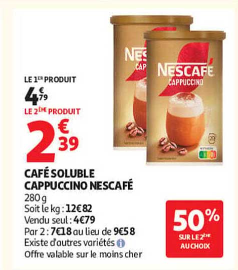 CAFÉ SOLUBLE CAPPUCCINO NESCAFÉ