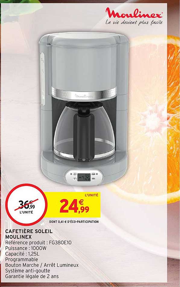 CAFETIÈRE SOLEIL MOULINEX