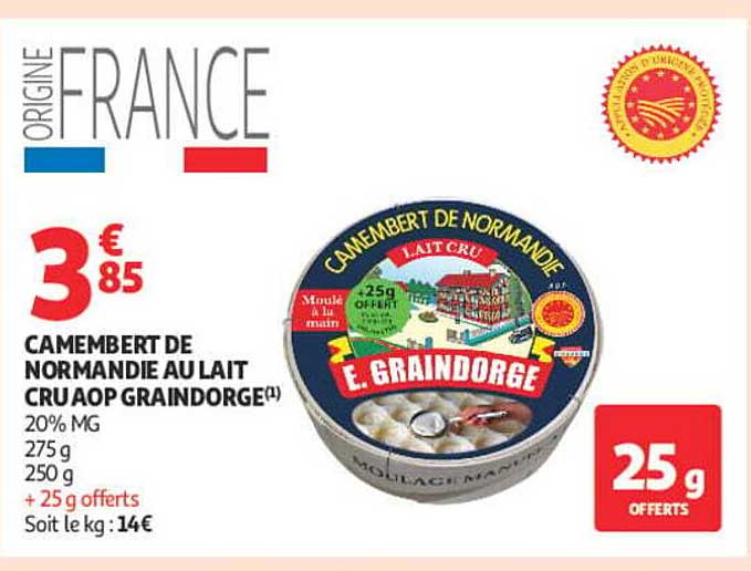 CAMEMBERT DE NORMANDIE AU LAIT CRU AOP GRAINDORGE