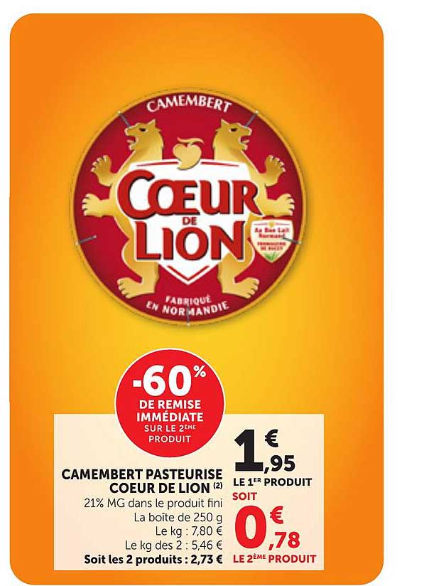 CAMEMBERT PASTEURISÉ COEUR DE LION