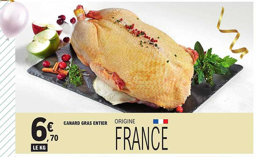 CANARD GRAS ENTIER ORIGINE FRANCE