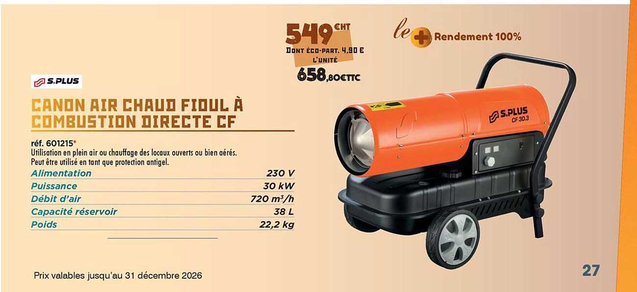 CANON AIR CHAUD FIOUL À COMBUSTION DIRECTE CF