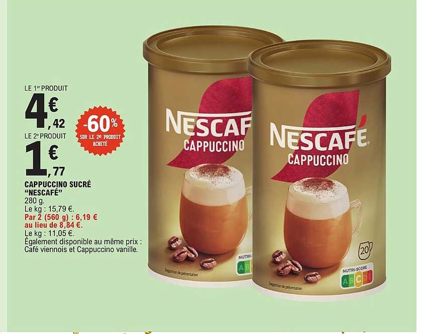 CAPPUCCINO SUCRÉ “NESCAFÉ”