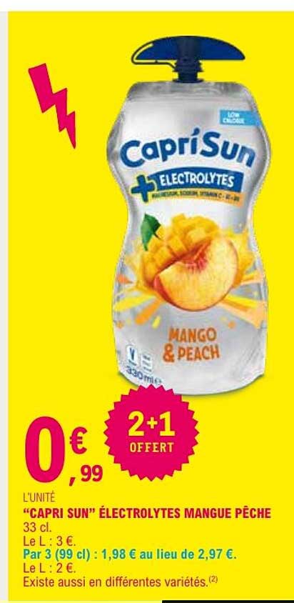 CAPRI SUN ÉLECTROLYTES MANGUE PÊCHE 33 cl.