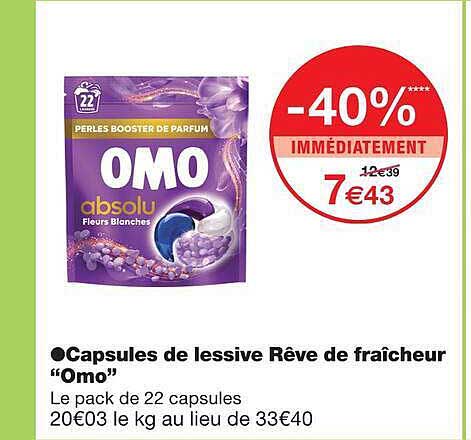 Capsules de lessive Rêve de fraîcheur “Omo”