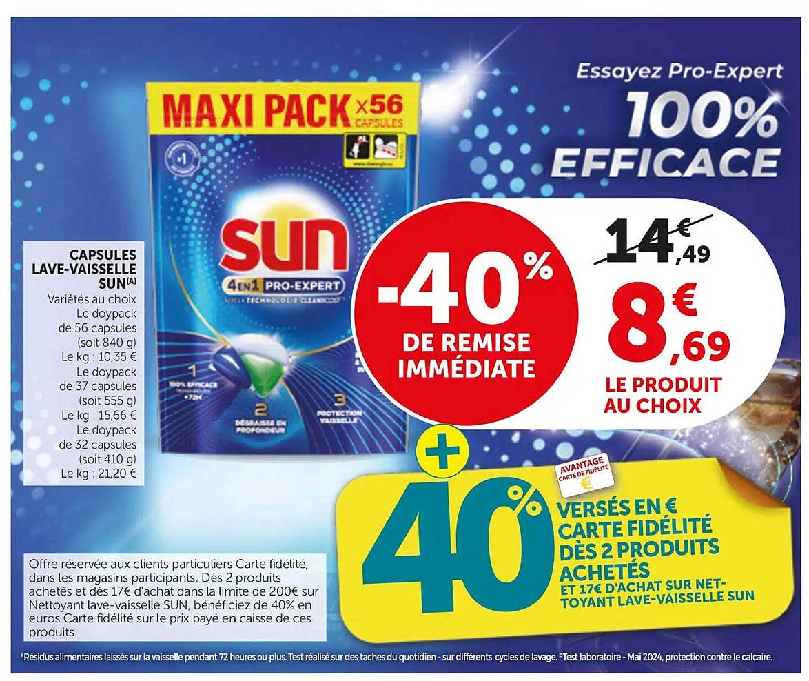 CAPSULES LAVE-VAISSELLE SUN(A)