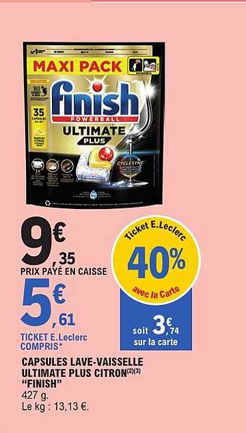 CAPSULES LAVE-VAISSELLE ULTIMATE PLUS CITRON «FINISH»