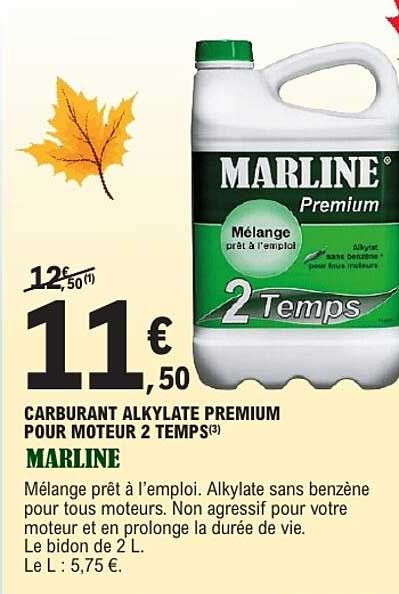 CARBURANT ALKYLATE PREMIUM POUR MOTEUR 2 TEMPS MARLINE