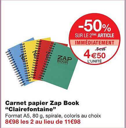 Carnet papier Zap Book “Clairefontaine”