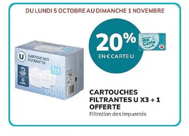 CARTOUCHES FILTRANTES U X3 + 1 OFFERTE