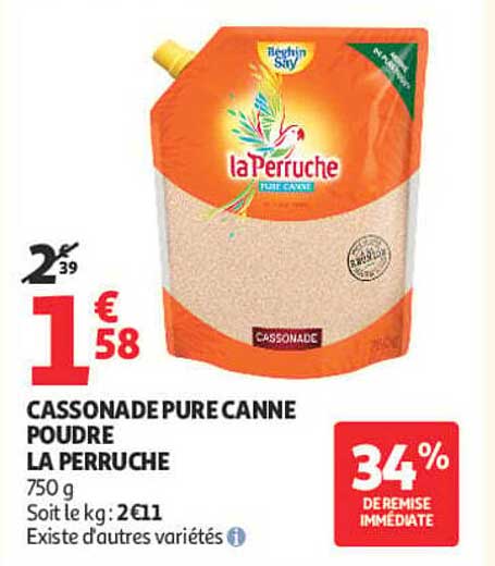 CASSONADE PURE CANNE POUDRE LA PERRUCHE