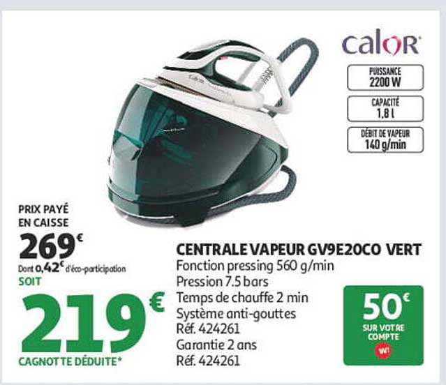CENTRALE VAPEUR GV9E20CO VERT