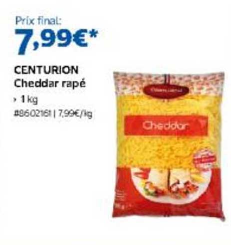 CENTURION Cheddar râpé