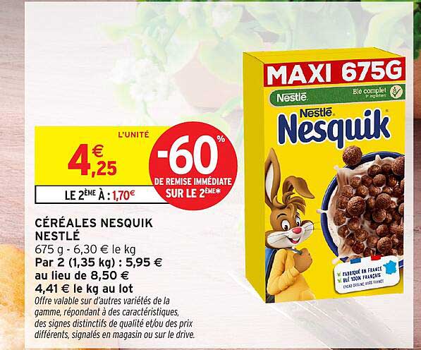 CÉRÉALES NESQUIK NESTLÉ